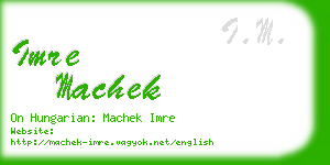 imre machek business card